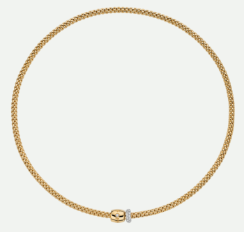 COLLANA FLEX'IT CON CHIUSURA DECORATIVA E PAVé DI DIAMANTI DI FOPE